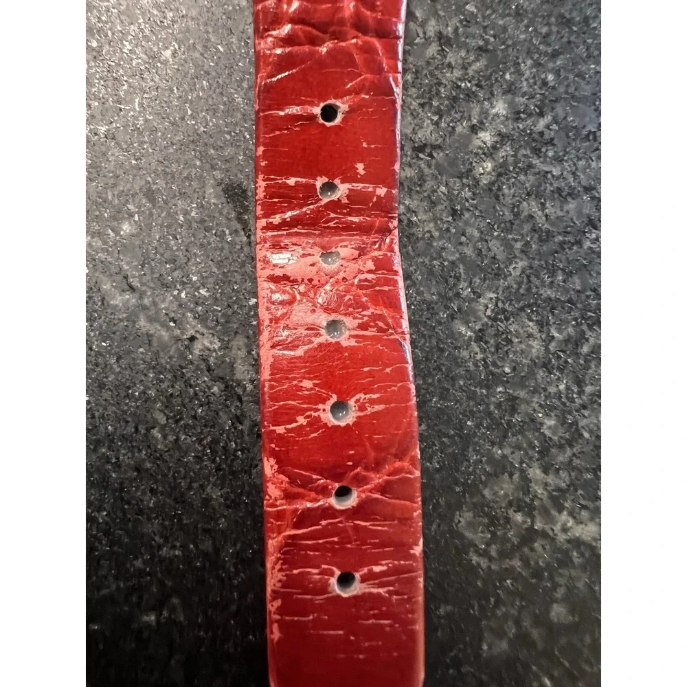 Diane Balit Hand Painted‎ Red Leather Bon Voyage Watch New Battery